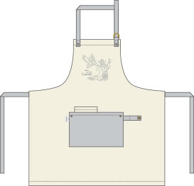 ディズニー エクルフルネスライフ ワークエプロン 生成り シンデレラ