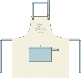 ディズニー エクルフルネスライフ ワークエプロン 生成り くまのプーさん