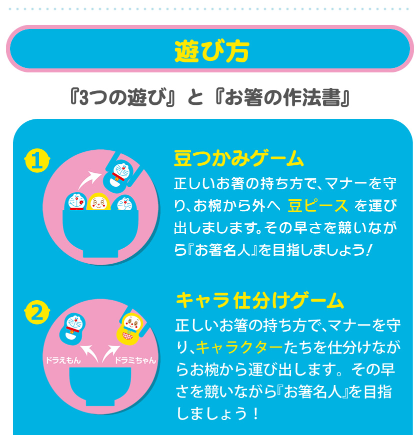 はじめてのマナー豆（ビーンズ）おおつぶ ドラえもんの遊び方１