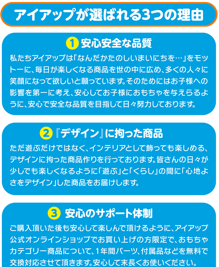 アイアップが選ばれる３つの理由