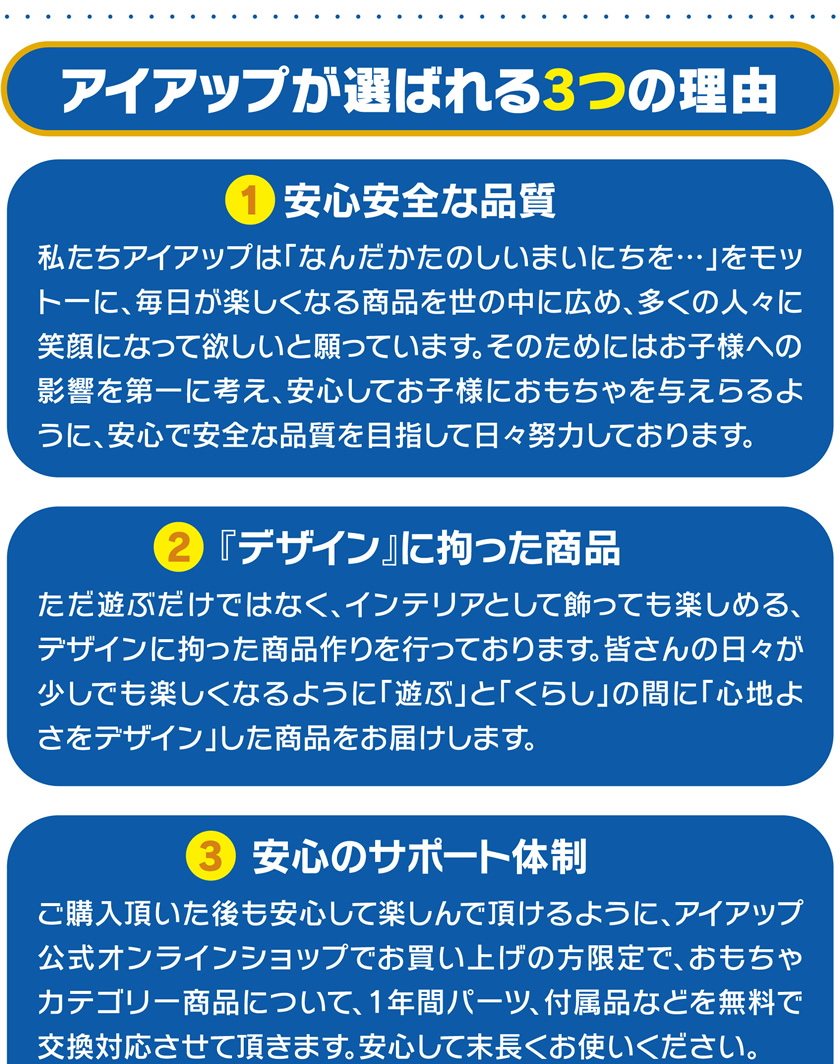 アイアップが選ばれる３つの理由