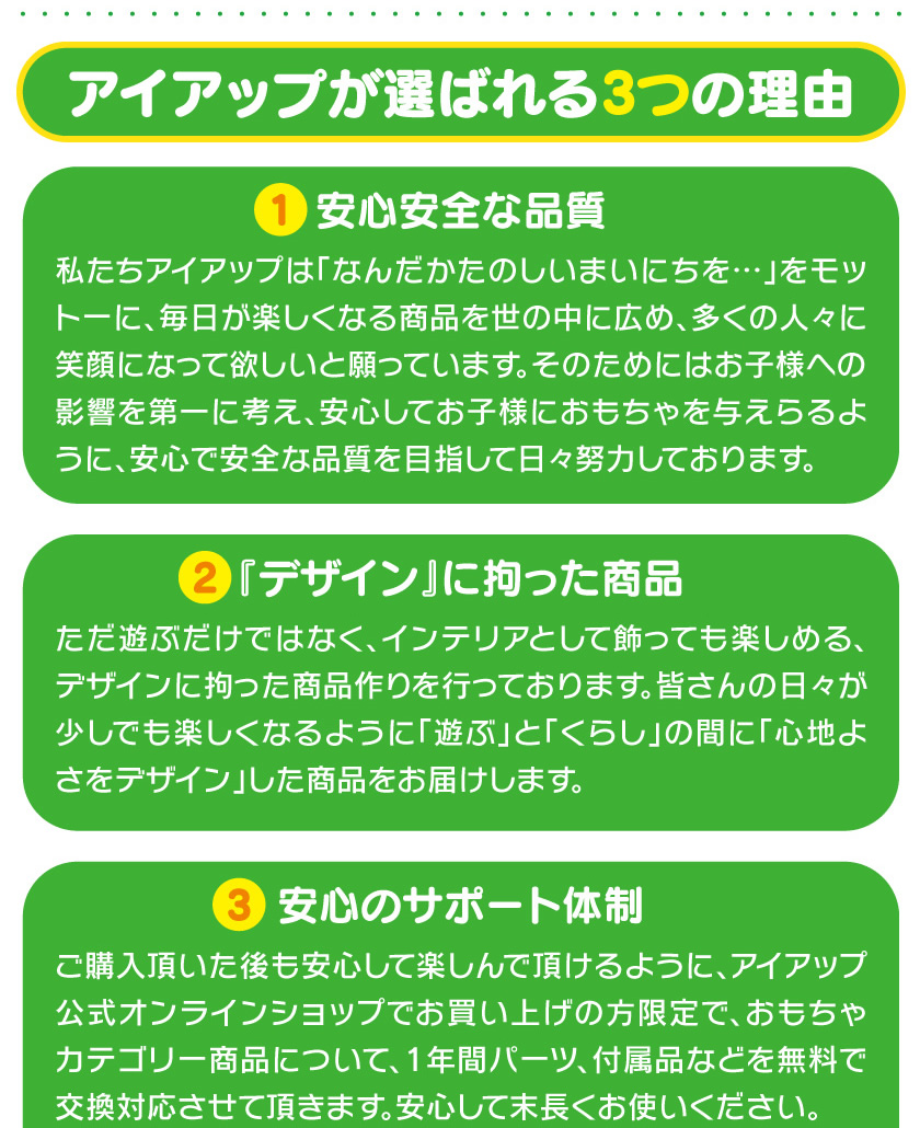 アイアップが選ばれる３つの理由