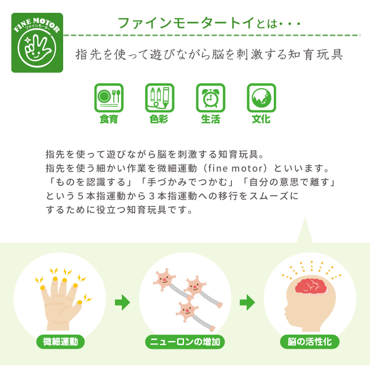 指先を使って遊びながら脳の発達を促す知育玩具
