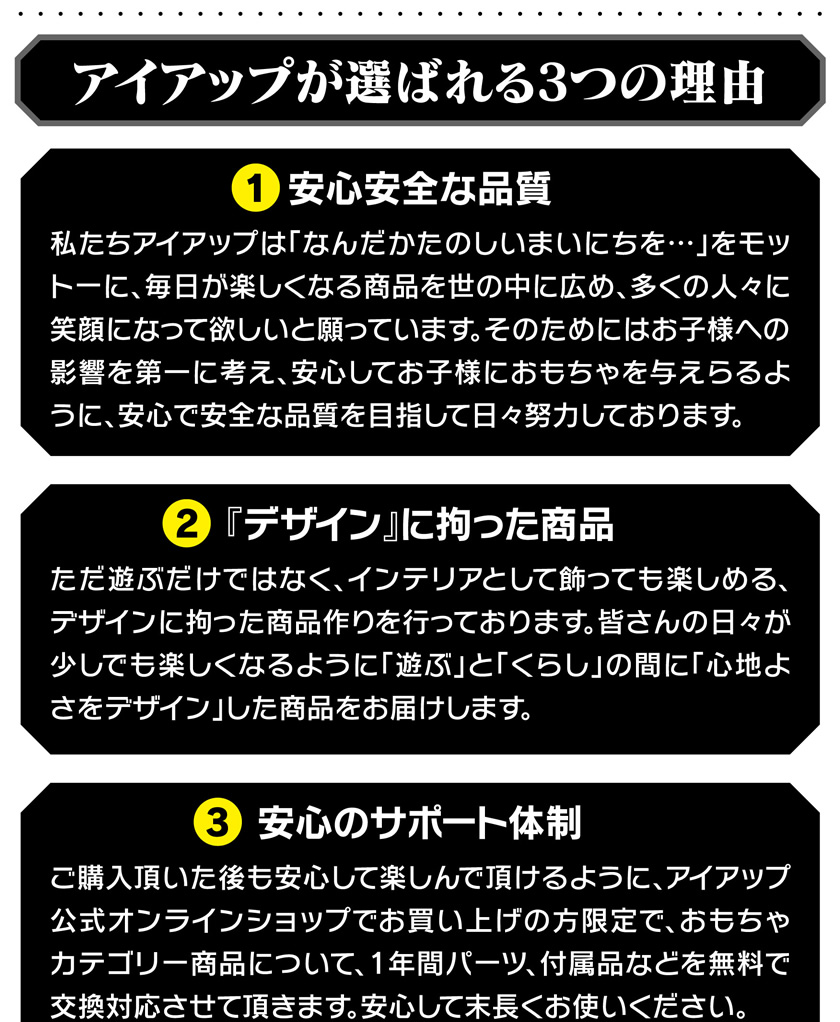 アイアップが選ばれる３つの理由