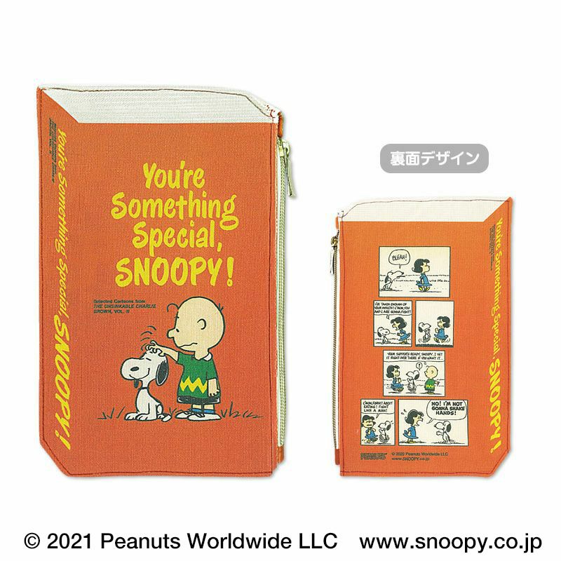 スヌーピー 2Dブック型ポーチ 70thアート（レッド）