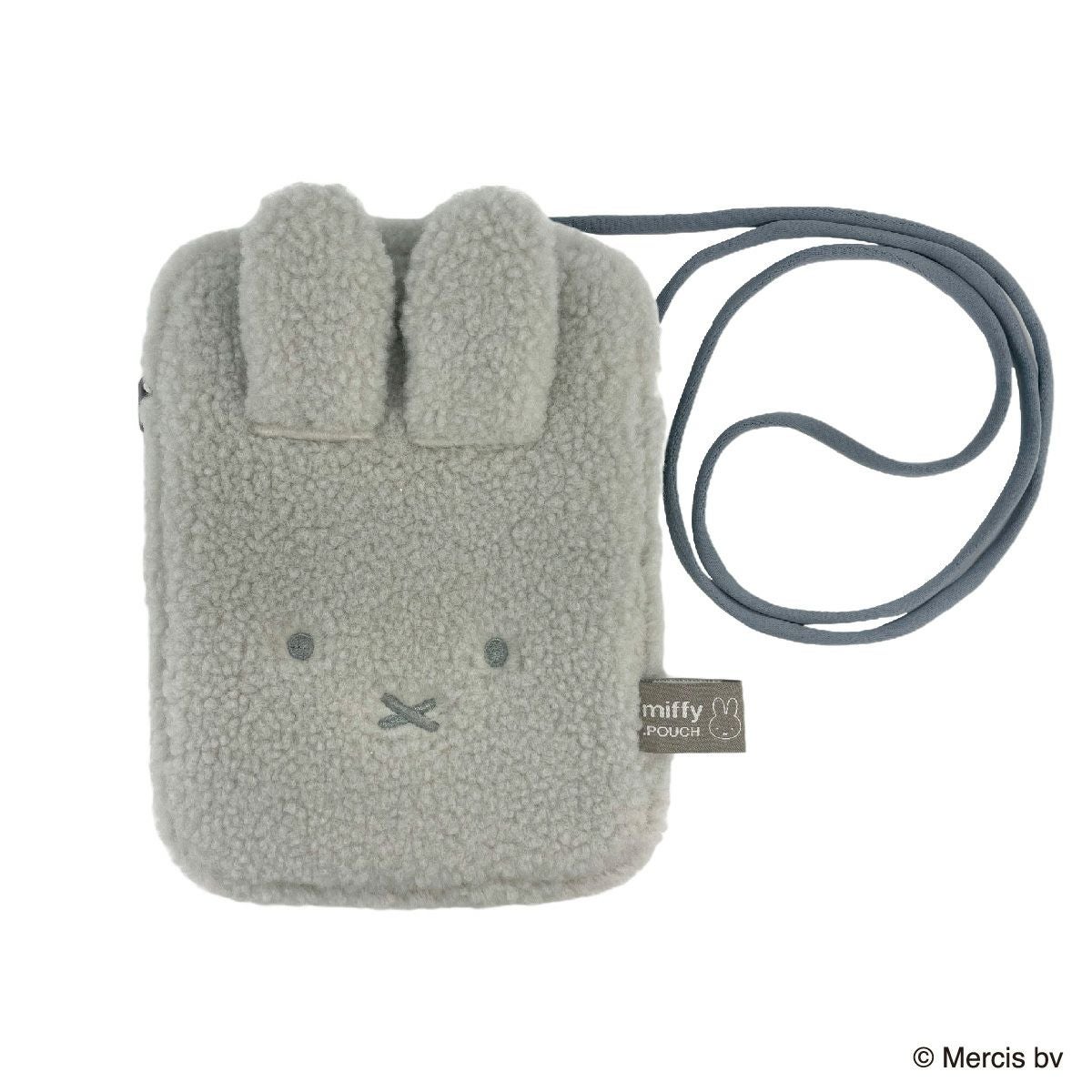 どっとポーチ ミッフィー ショルダーショート（ボア／グレー）