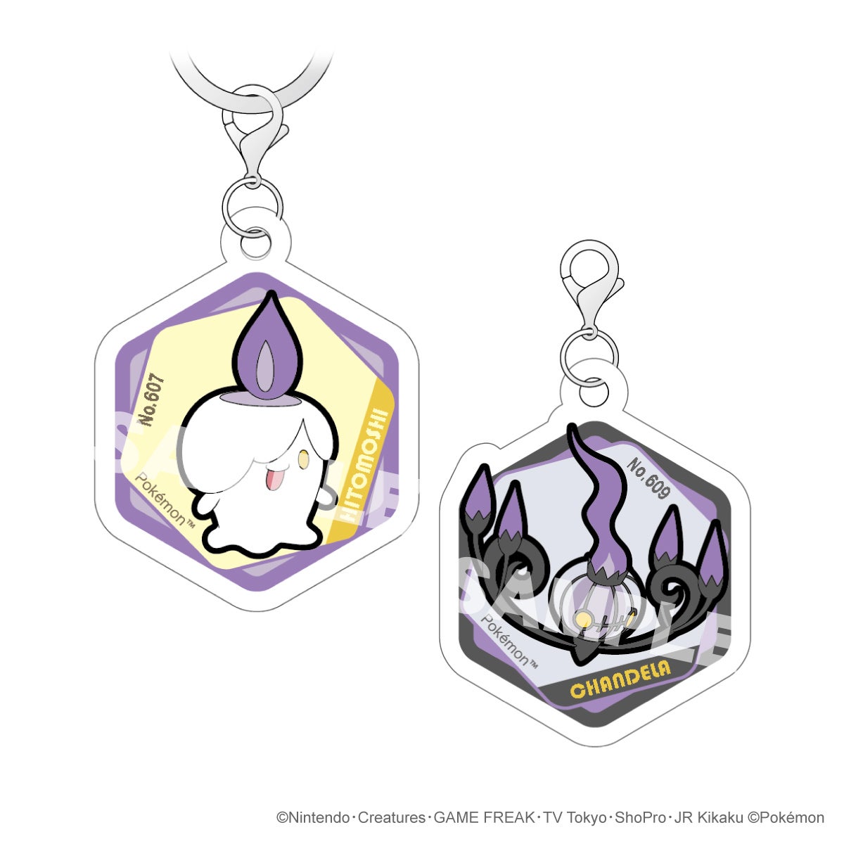 ポケットモンスター アクリルマーカーチャームセット vol.6（ヒトモシ＆シャンデラ）